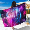 Purple Galaxy Space Blue Stardust Print Beach Sarong Wrap GearFrost