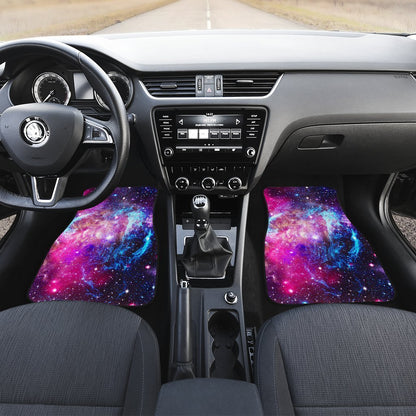 Purple Galaxy Space Blue Stardust Print Front and Back Car Floor Mats GearFrost