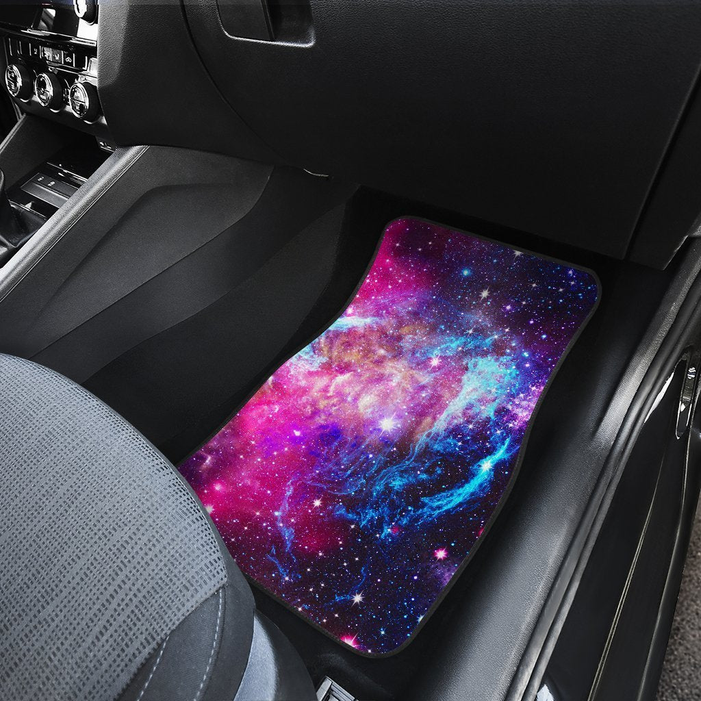 Purple Galaxy Space Blue Stardust Print Front and Back Car Floor Mats GearFrost