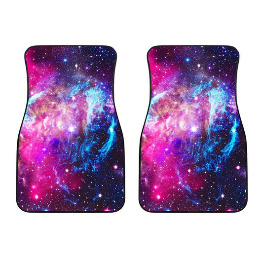 Purple Galaxy Space Blue Stardust Print Front Car Floor Mats GearFrost