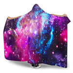 Purple Galaxy Space Blue Stardust Print Hooded Blanket GearFrost