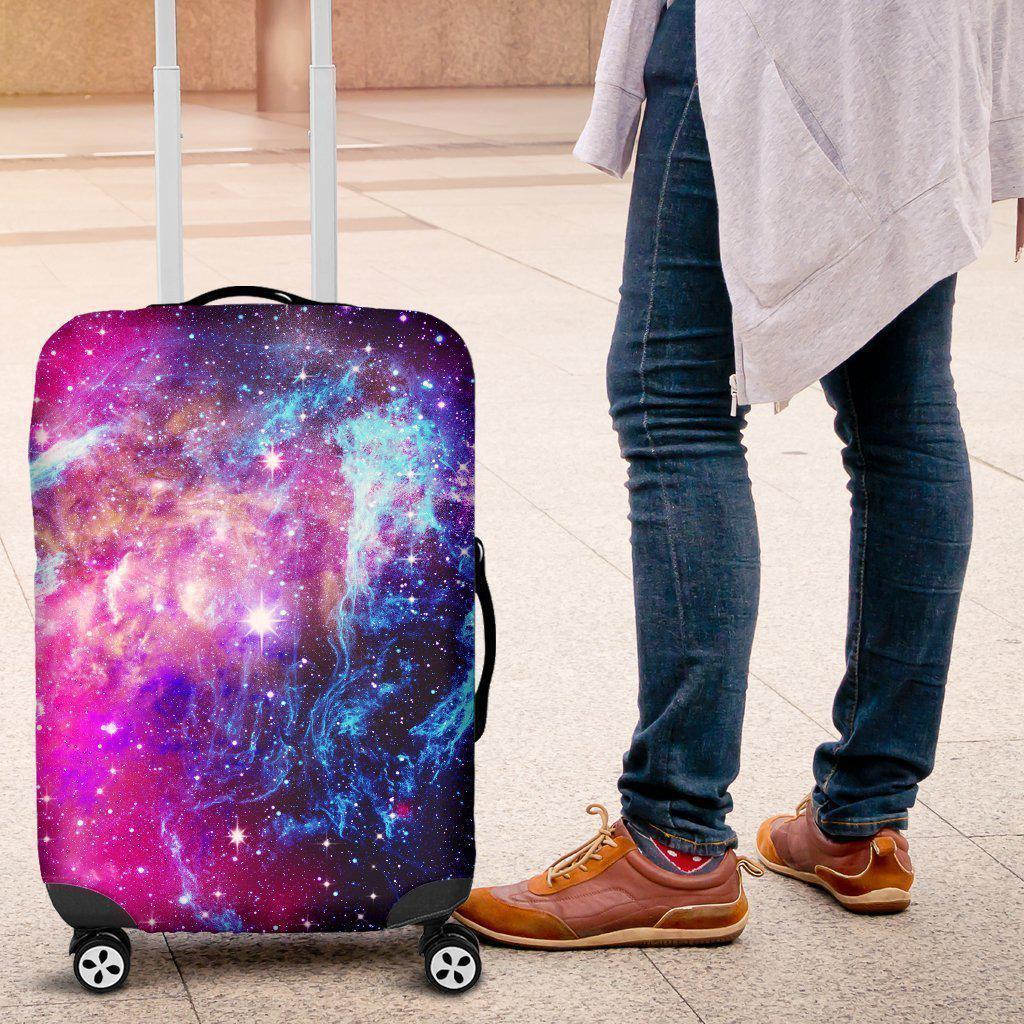 Purple Galaxy Space Blue Stardust Print Luggage Cover GearFrost