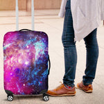 Purple Galaxy Space Blue Stardust Print Luggage Cover GearFrost