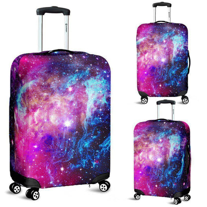 Purple Galaxy Space Blue Stardust Print Luggage Cover GearFrost