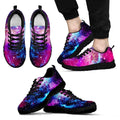 Purple Galaxy Space Blue Stardust Print Black Running Shoes