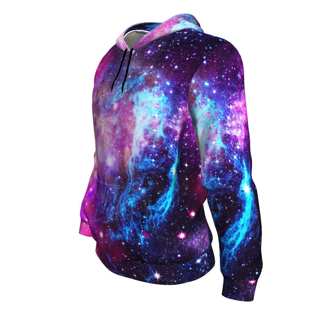 Purple Galaxy Space Blue Stardust Print Unisex Pullover Hoodie GearFrost