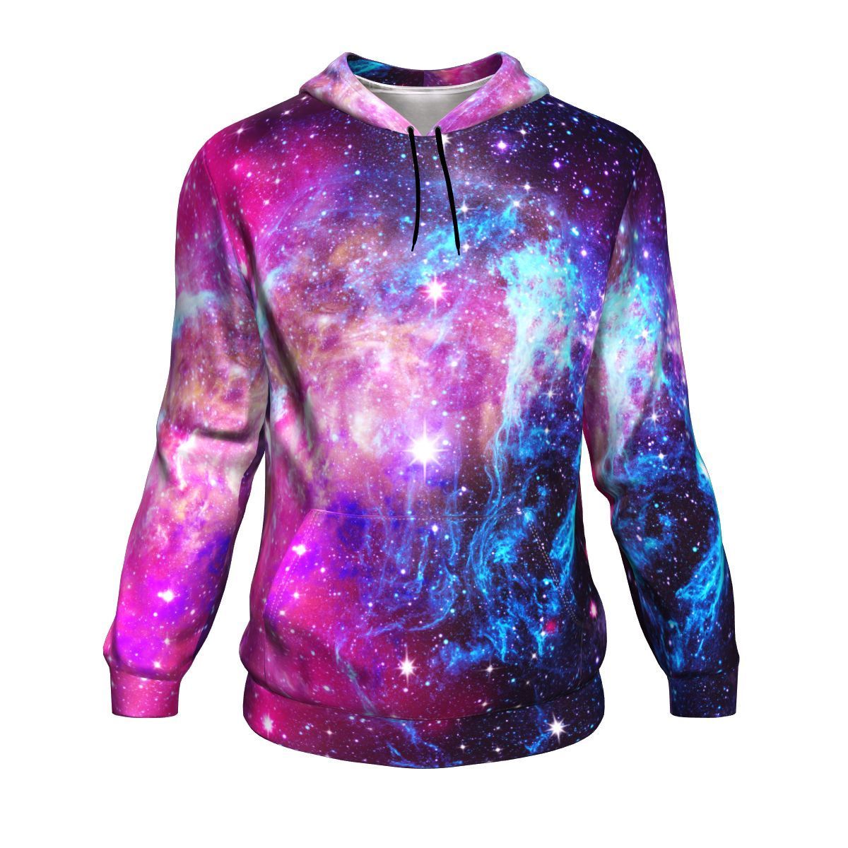 Purple Galaxy Space Blue Stardust Print Unisex Pullover Hoodie GearFrost