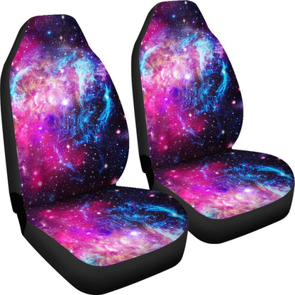 Purple Galaxy Space Blue Stardust Print Universal Fit Car Seat Covers GearFrost