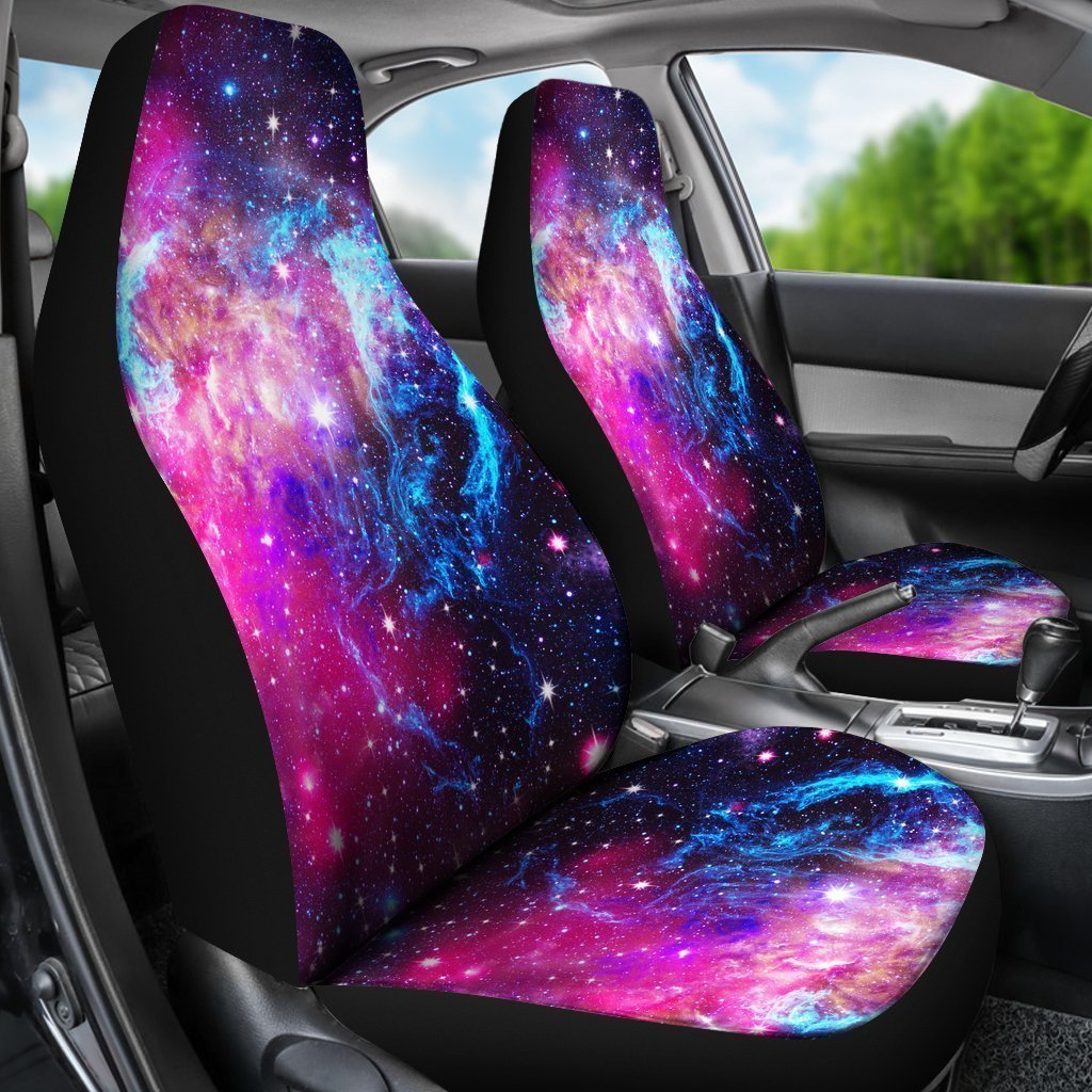 Purple Galaxy Space Blue Stardust Print Universal Fit Car Seat Covers GearFrost