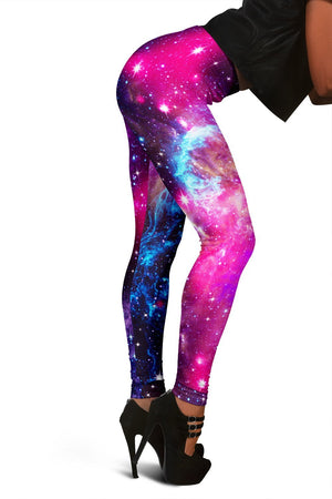 Purple Galaxy Space Blue Stardust Print Women's Leggings GearFrost