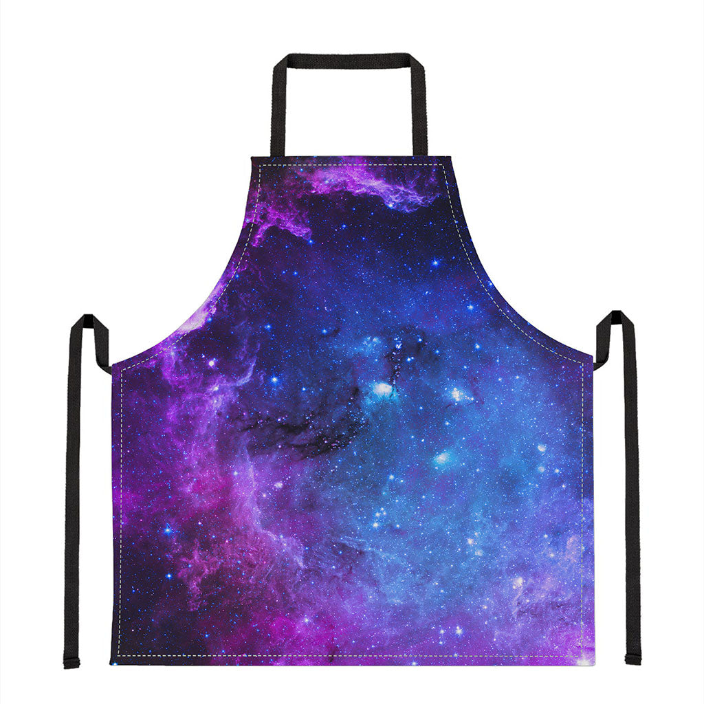 Purple Galaxy Space Blue Starfield Print Apron