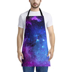 Purple Galaxy Space Blue Starfield Print Apron