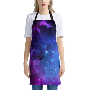 Purple Galaxy Space Blue Starfield Print Apron