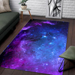 Purple Galaxy Space Blue Starfield Print Area Rug GearFrost