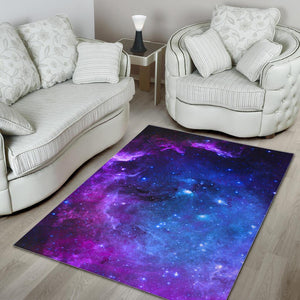 Purple Galaxy Space Blue Starfield Print Area Rug GearFrost
