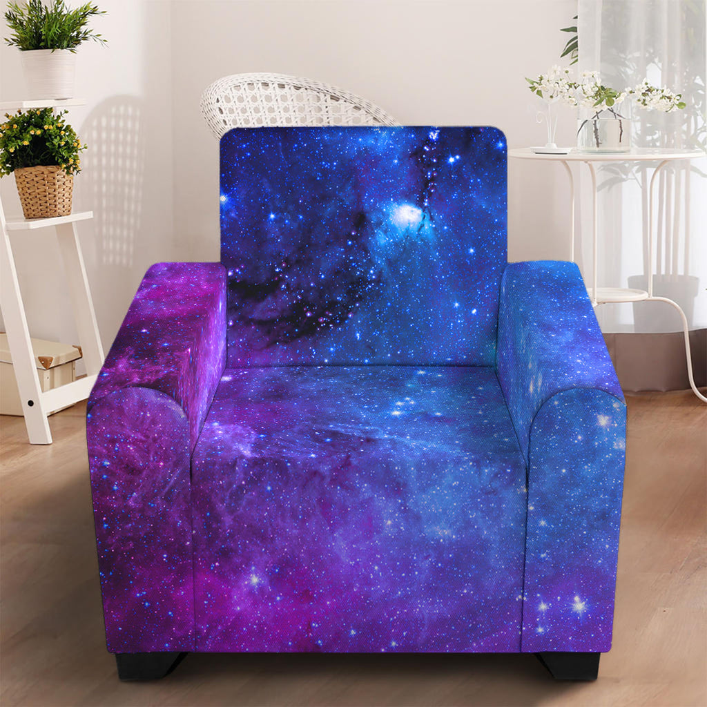 Purple Galaxy Space Blue Starfield Print Armchair Slipcover