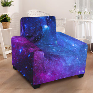 Purple Galaxy Space Blue Starfield Print Armchair Slipcover