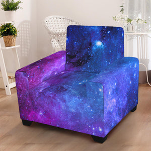 Purple Galaxy Space Blue Starfield Print Armchair Slipcover