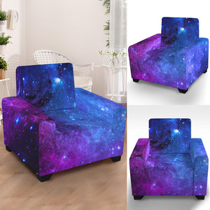 Purple Galaxy Space Blue Starfield Print Armchair Slipcover