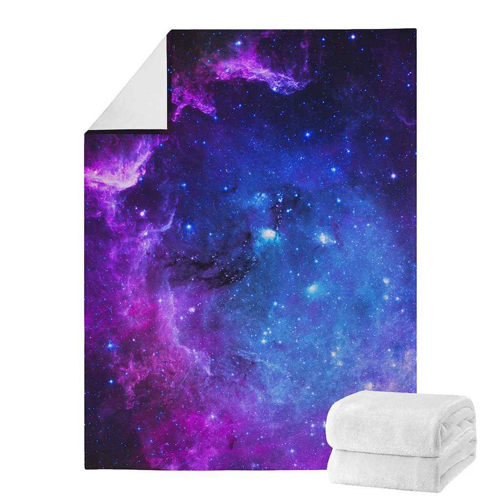 Purple Galaxy Space Blue Starfield Print Blanket