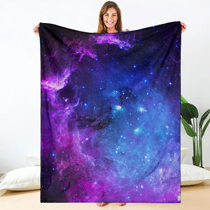 Purple Galaxy Space Blue Starfield Print Blanket