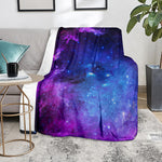 Purple Galaxy Space Blue Starfield Print Blanket