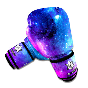 Purple Galaxy Space Blue Starfield Print Boxing Gloves