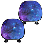 Purple Galaxy Space Blue Starfield Print Car Headrest Covers