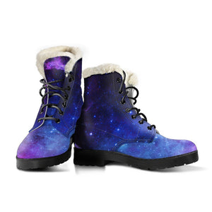 Purple Galaxy Space Blue Starfield Print Comfy Boots GearFrost