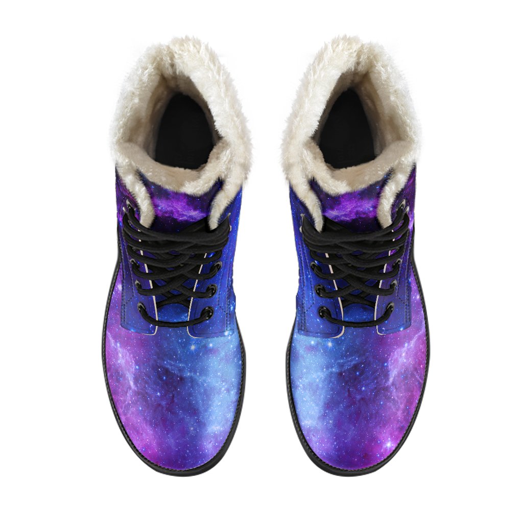 Purple Galaxy Space Blue Starfield Print Comfy Boots GearFrost