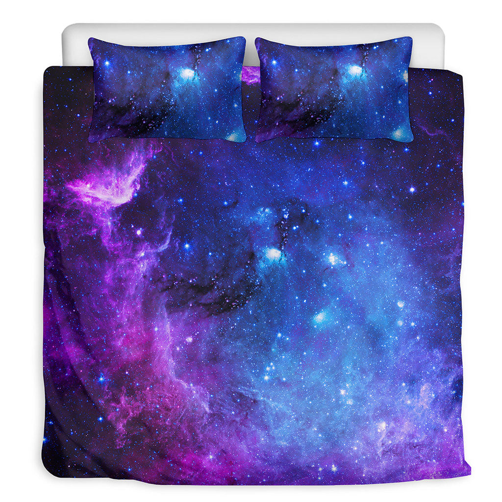 Purple Galaxy Space Blue Starfield Print Duvet Cover Bedding Set