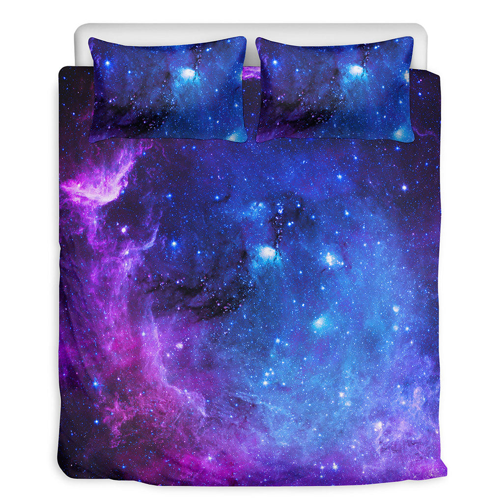 Purple Galaxy Space Blue Starfield Print Duvet Cover Bedding Set