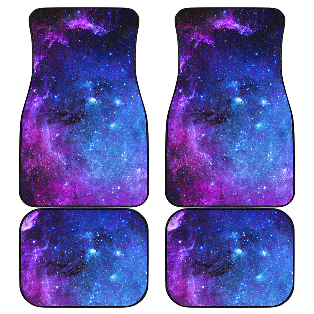 Purple Galaxy Space Blue Starfield Print Front and Back Car Floor Mats