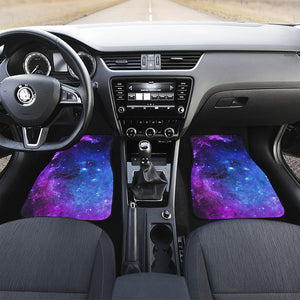 Purple Galaxy Space Blue Starfield Print Front and Back Car Floor Mats