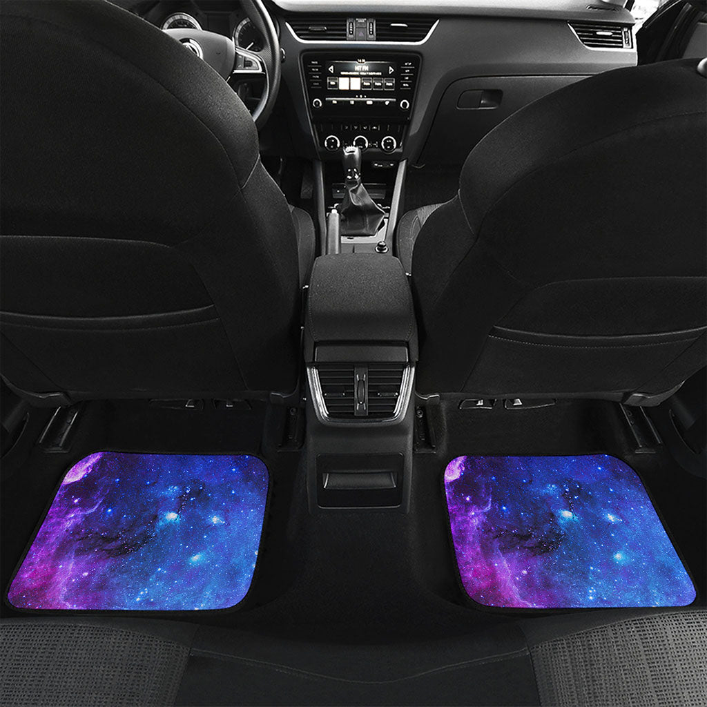 Purple Galaxy Space Blue Starfield Print Front and Back Car Floor Mats