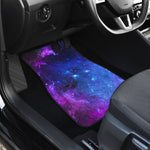 Purple Galaxy Space Blue Starfield Print Front and Back Car Floor Mats