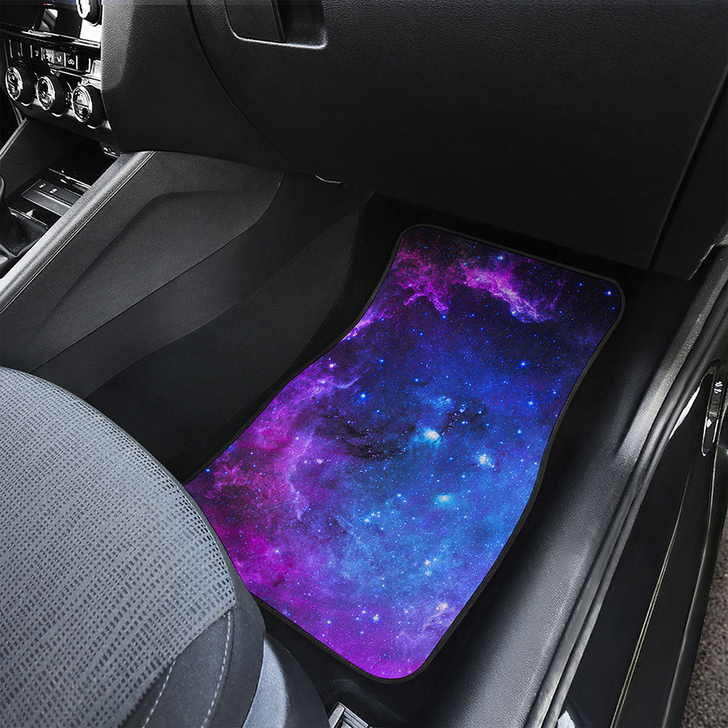 Purple Galaxy Space Blue Starfield Print Front and Back Car Floor Mats