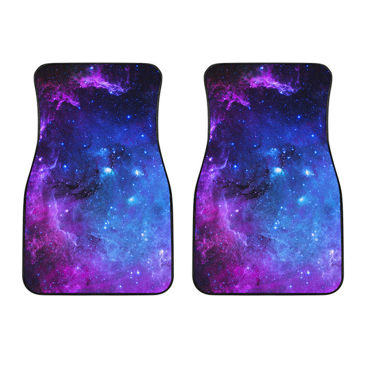 Purple Galaxy Space Blue Starfield Print Front Car Floor Mats