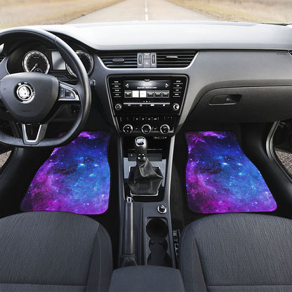 Purple Galaxy Space Blue Starfield Print Front Car Floor Mats