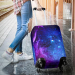 Purple Galaxy Space Blue Starfield Print Luggage Cover GearFrost