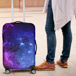 Purple Galaxy Space Blue Starfield Print Luggage Cover GearFrost
