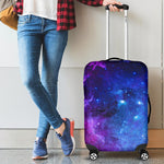 Purple Galaxy Space Blue Starfield Print Luggage Cover GearFrost