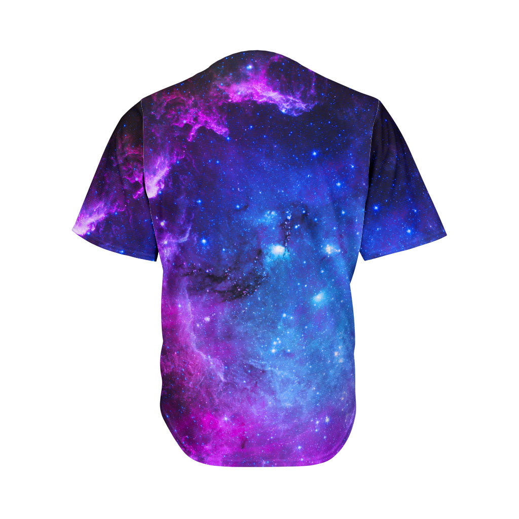 Purple Galaxy Space Blue Starfield Print Men's Baseball Jersey