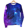 Purple Galaxy Space Blue Starfield Print Men's Crewneck Sweatshirt GearFrost