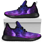 Purple Galaxy Space Blue Starfield Print Mesh Knit Shoes GearFrost