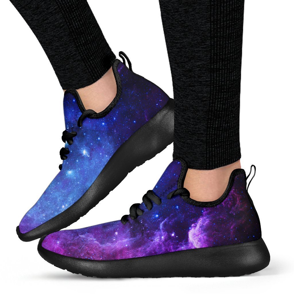 Purple Galaxy Space Blue Starfield Print Mesh Knit Shoes GearFrost