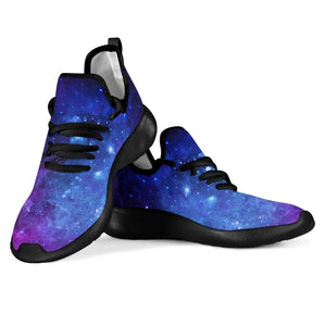 Purple Galaxy Space Blue Starfield Print Mesh Knit Shoes GearFrost