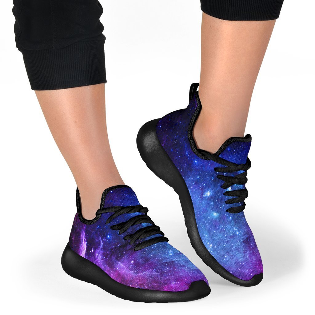 Purple Galaxy Space Blue Starfield Print Mesh Knit Shoes GearFrost