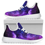 Purple Galaxy Space Blue Starfield Print Mesh Knit Shoes GearFrost