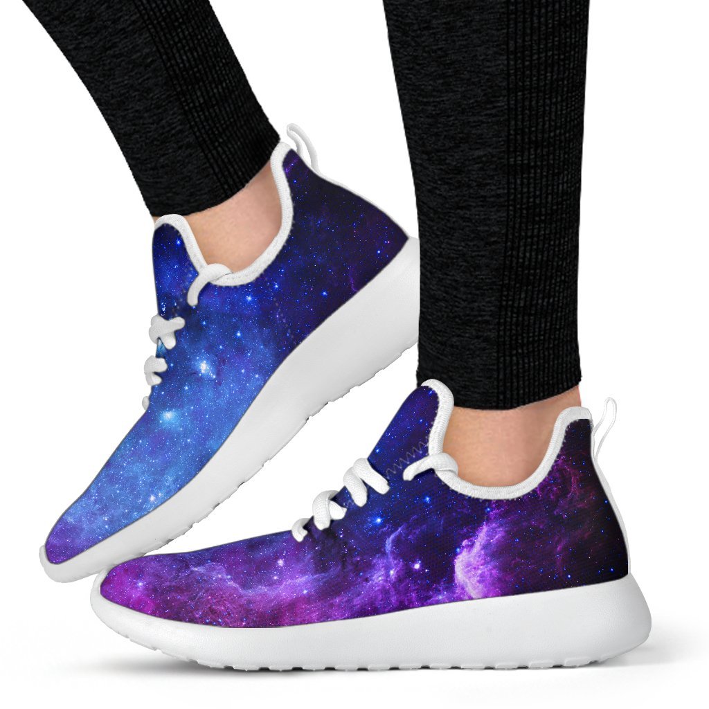 Purple Galaxy Space Blue Starfield Print Mesh Knit Shoes GearFrost